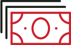 Tuition - Red-Black Money Icon